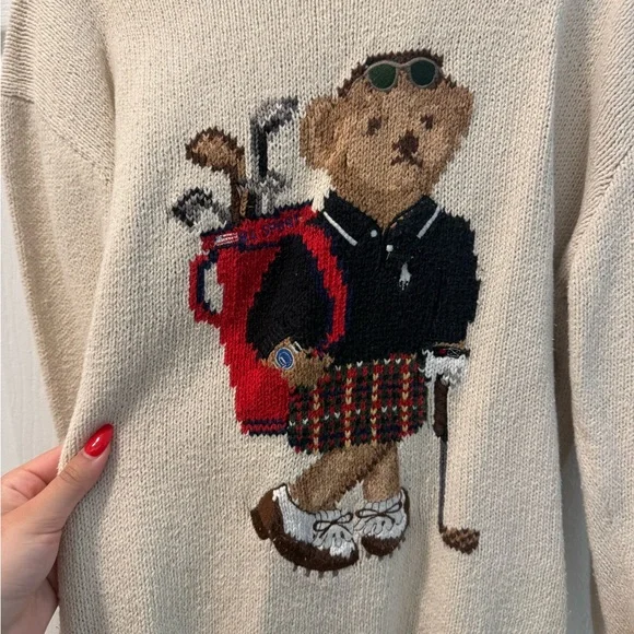 90s Ralph Lauren Polo Sport Golf Bear Sweater - Picture 3 of 6